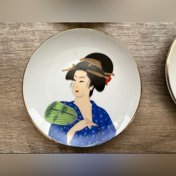 Asian plates small dishes vintage Heisei set of 6 - Picture 3 of 7